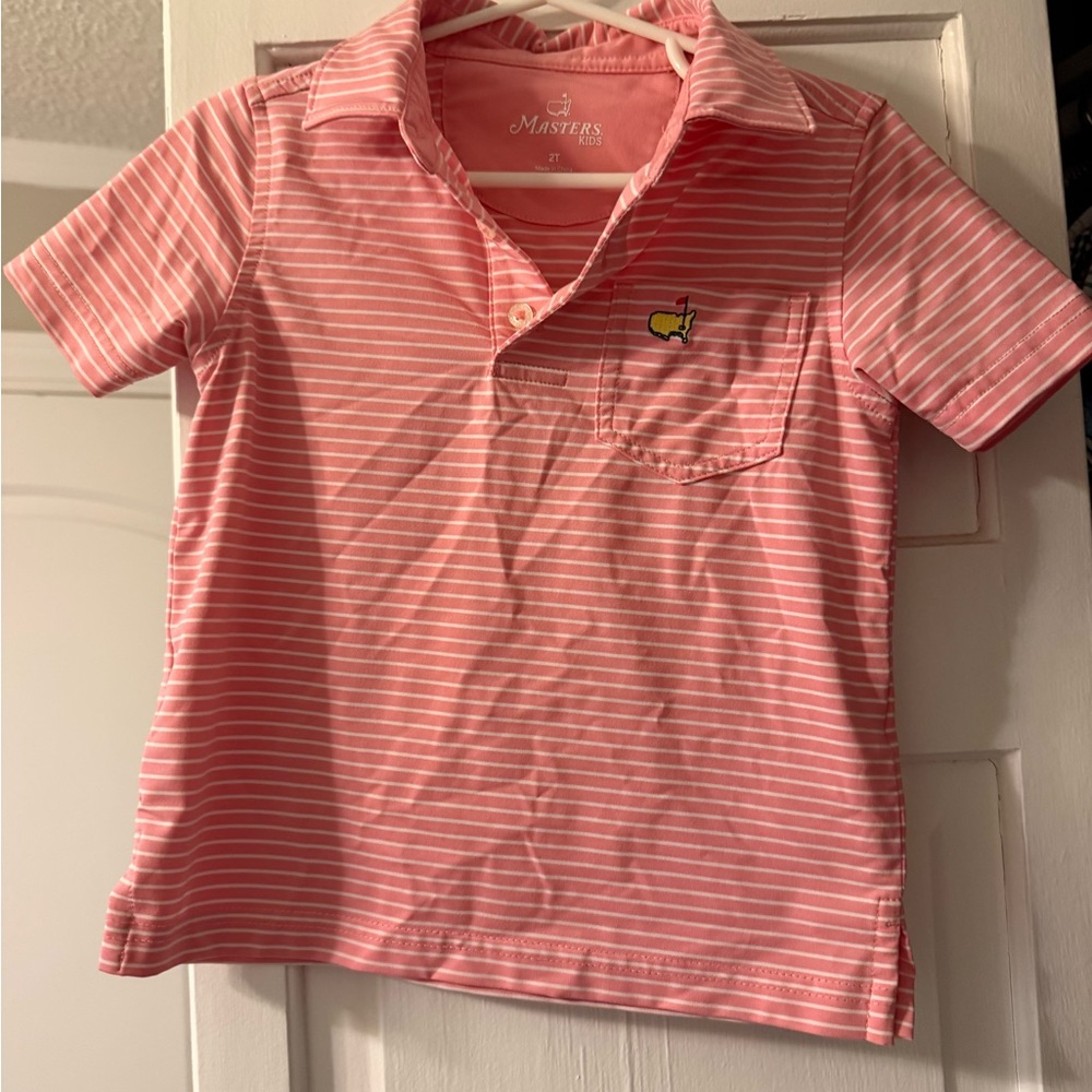 Masters Kids Polo in Pink and White Stripes